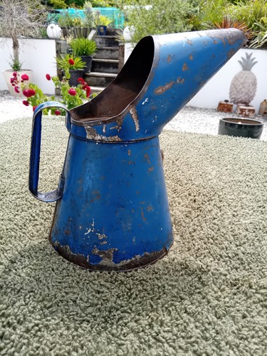 Vintage oil jug - blue,