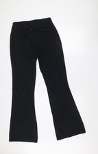 Dunnes Stores Womens Black Yoga Trousers Size 14 Flared Jersey Activewear