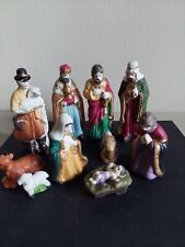 Christmas Nativity Set 11 Pieces Mary Joseph Jesus 3 Kings Shepherd Camel Cow 