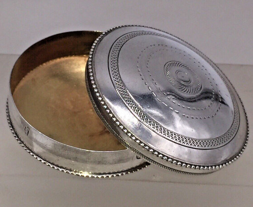 French silver pill trinket - french,