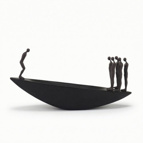 Boat sculpture with - boat, figures