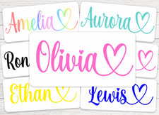 Personalised vinyl heart name - personalised,