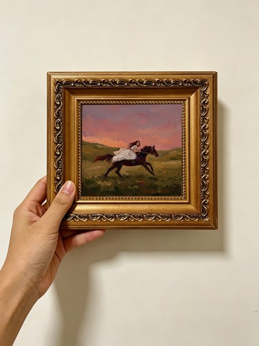 Rider running horse art wall - horse,