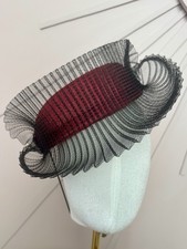 Red Pillbox Fascinator with