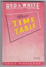 RED & WHITE BUS TIMETABLE BOOK JUN 1956 WITH ROUTE MAP