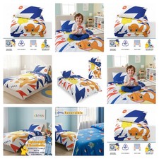 KIDS DUVET COVER Set Pokémon Single Reversible Quilt Bedding With Pillowcase