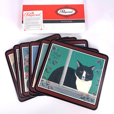 Vintage Pimpernel Deluxe Placemats Cats 6 Box 22cm x 19cm Flowers Cat Place Mats
