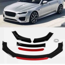 Black & Red Front Bumper Lip Splitter Sport Spoiler Body Kit For Jaguar XE XJ XF