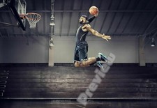 LEBRON JAMES DUNK BASKETBALL SPORT ART Print Poster Wall Picture A4 +