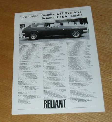 Reliant scimitar gte - reliant,