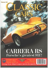 Classic Cars Magazine February 1995, Carrera RS, TR2-3, Mini Cooper, Jensen 541S