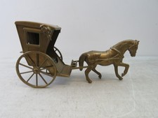 Vintage Brass Horse & Trap 30cm Model