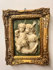 stunning Antique cast mould, Alt Meissen sculpture in rococo gold frame