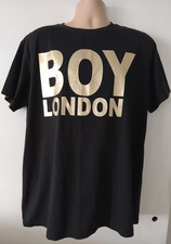 BLACK + GOLD 'BOY LONDON' T SHIRT XL
