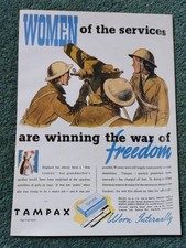 Sk187 Ephemera ww2 Reprint Advert tampax Women Of The Services 