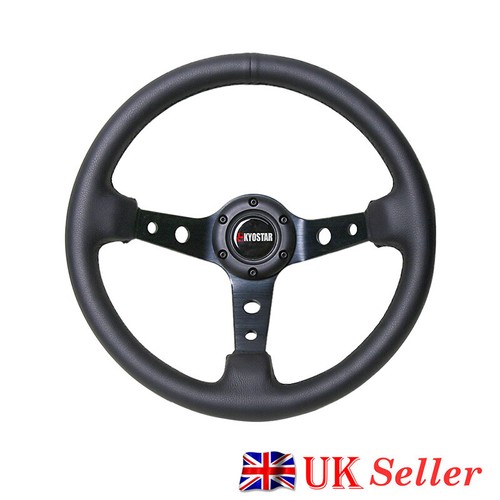350mm black leather - 14",