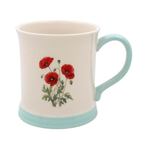 Poppy mug white - mug, ceramic