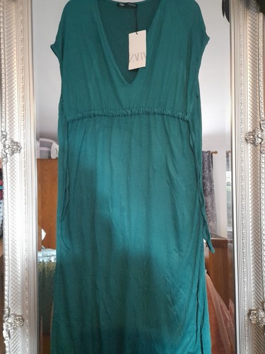 Zara long green dress size - green, m