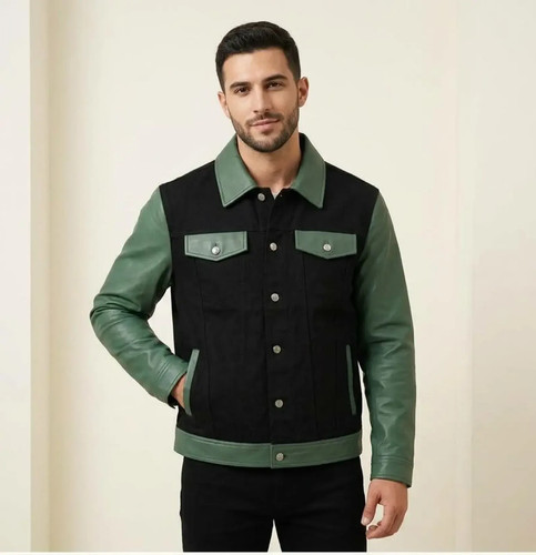 Men denim trucker jacket - denim, —