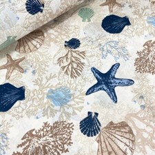 Nautical Cotton Fabric, Beige