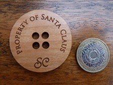 Large Santa Claus Button : "Property Of Santa Claus" Lost/Missing Coat Button