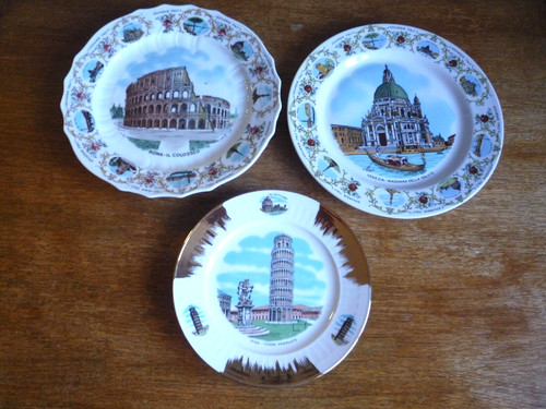 Vintage souvenir wall plates - vintage,