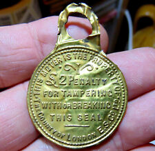 Vintage / Antique Brass County of London Electric Supply Co Meter Seal