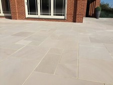 Ethan Mason Paving Ivory smooth indian sandstone paving mixed sizes 10m2