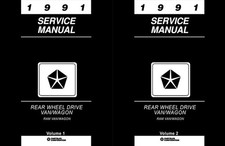 1991 Dodge Ram Van Shop Manual B100 B150 B250 B350 Wagon Service Repair Book RWD