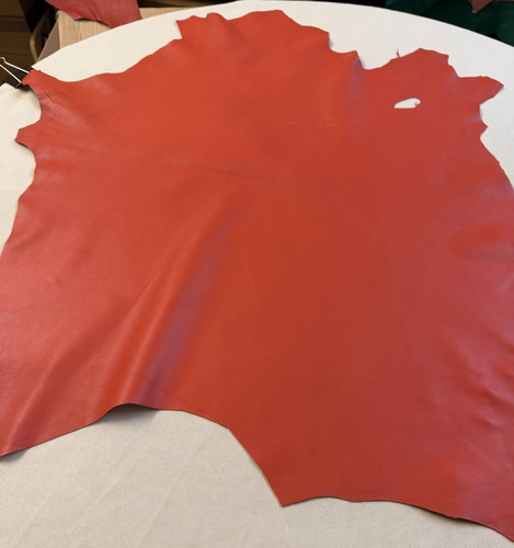 Coral red leather - coral,