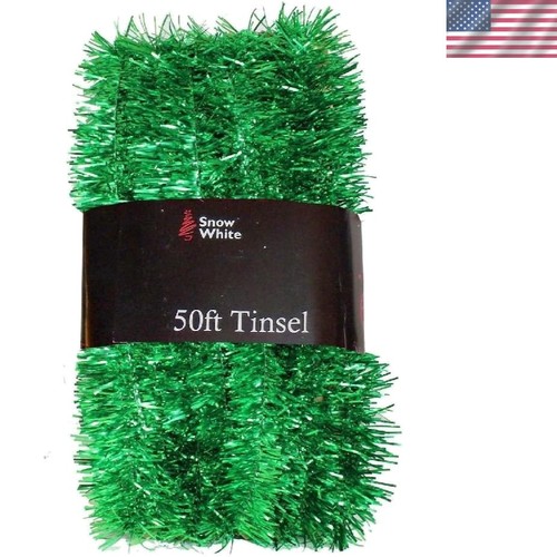 50ft 3cm green - green, tinsel