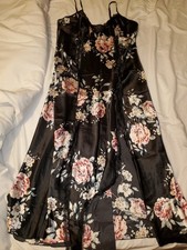 Long Floral Satin Nighty Nightdress Size 3xl / Size 22