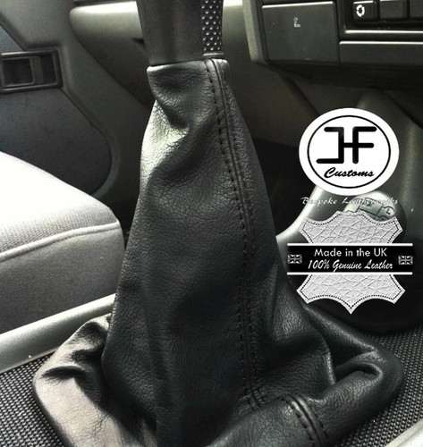 Black stitch real leather - black, gear