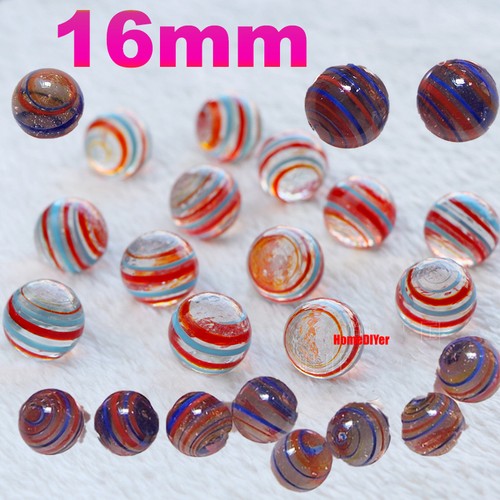 16mm red blue - glass, marble