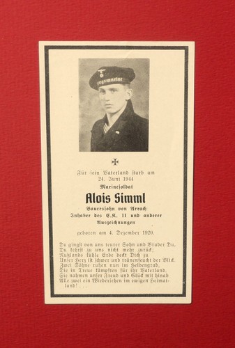 German death card - death, sterbebild