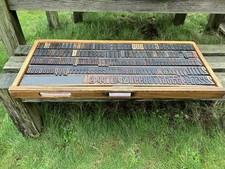 12 LINE 144 PT ELONGATED SANS WOODEN LETTERPRESS PRINTING TYPE COMPLETE A-Z