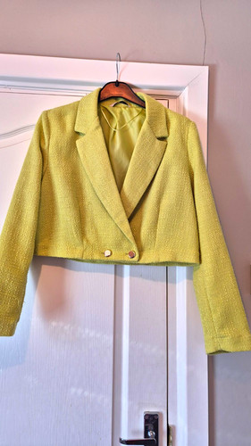 Womens green tweed cropped - tu,