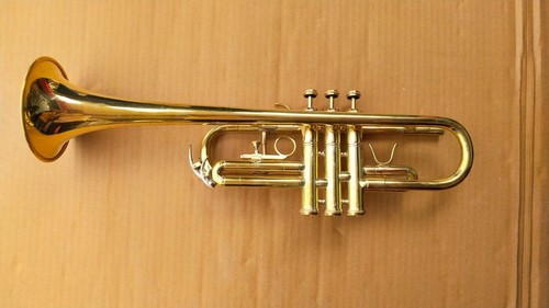 New golden brass flat trumpet - new,