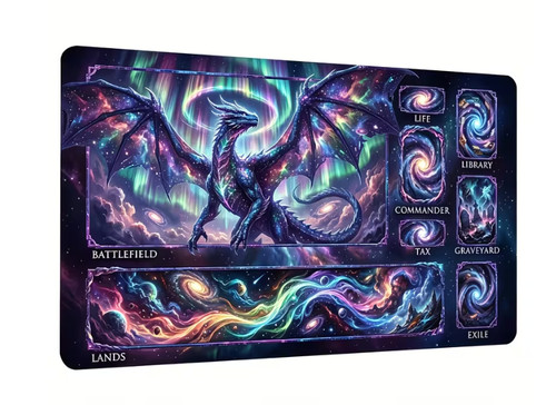 Galaxy dragon playmat mtg - playmat,