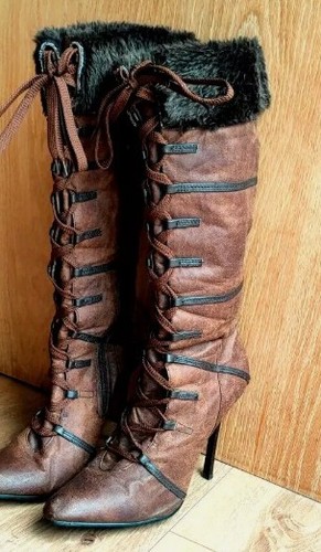 Ladies high heel brown - ladies,