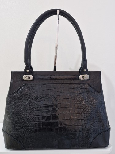 Hobbs black croc embossed - black,