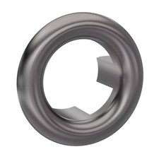 Nuie Brushed Pewter Round Overflow Cover for Bathroom Sink 30mm ABS Modern