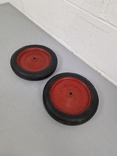 Pair Of Vintage Holomatic 10" Heavy Duty Wheel + Solid Rubber Tyre, 12mm  Centre