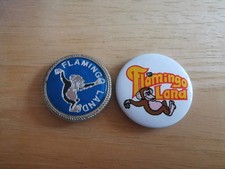 Vintage Souvenir Lapel/Button  Badges From Flamingo Land Theme Park Yorkshire .