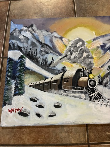 Steam train painting - train,