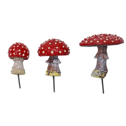 Three garden luminous mushroom - garden, luminous/mushroom
