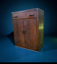 Antique mahogany/oak veneer art deco tall boy cupboard and draw