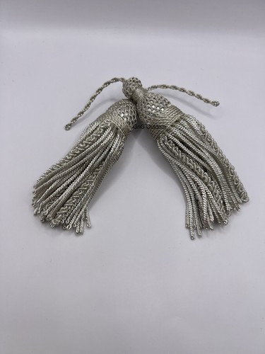 Silver bullion tassels - silver,
