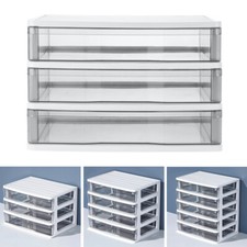 Plastic Storage Drawers Boxes Office Desk Stationery A4 Paper Holder Organizer