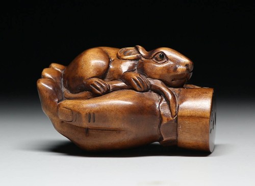 Antique japanese netsuke mouse - antique,